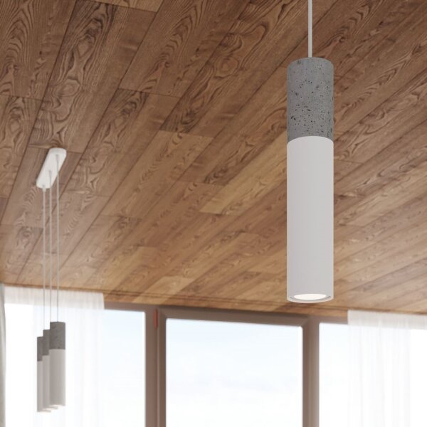 Sollux SL.0647 - Lustr BORGIO 1xGU10/40W/230V beton/metal alb