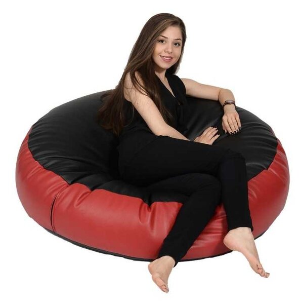 Fotoliu Relaxo XL, Material Piele ecologica - Black & Red