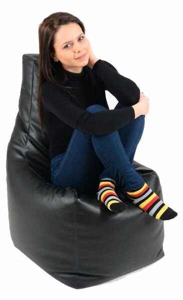 Fotoliu tip Scaun Sunlounger, Material Piele ecologica - Back 2 Black
