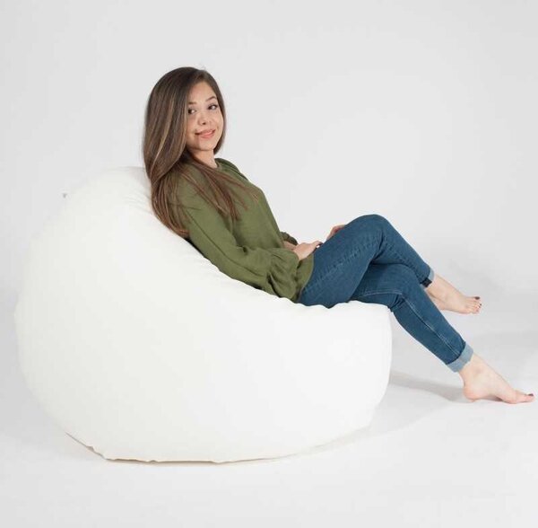 Fotoliu Relaxo XL, Material Piele ecologica - Alb