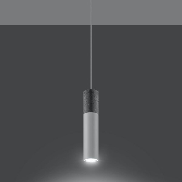 Sollux SL.0647 - Lustr BORGIO 1xGU10/40W/230V beton/metal alb