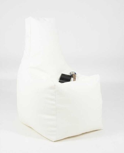 Fotoliu tip Scaun Sunlounger, Material Piele ecologica - Alb
