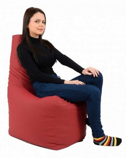 Fotoliu tip Scaun Sunlounger, Material Piele ecologica - Bordo