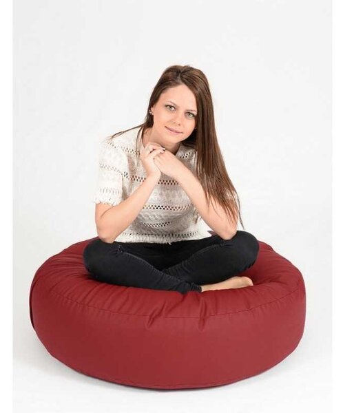 Fotoliu Relaxo, Material Piele ecologica - Bordo