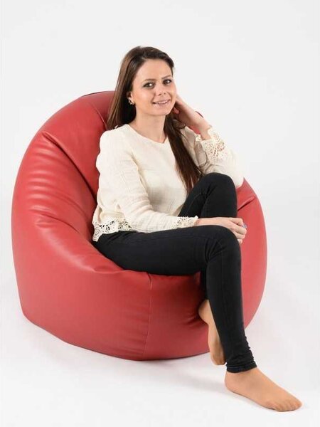 Fotoliu Relaxo XL, Material Piele ecologica - Rosu