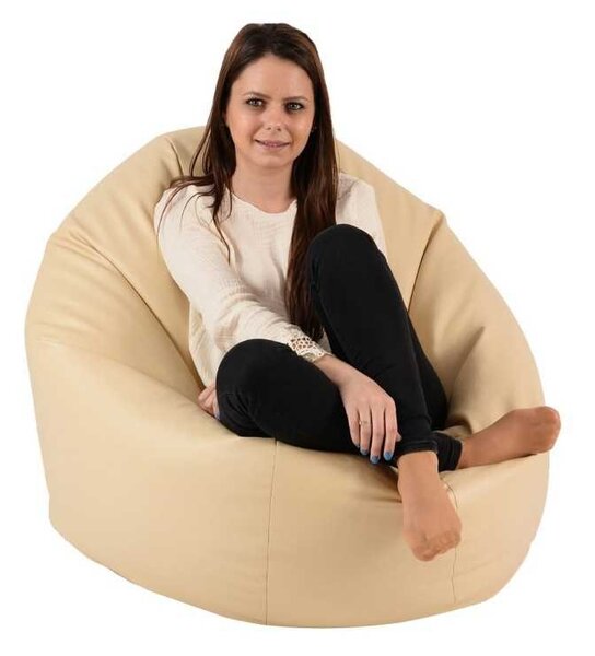 Fotoliu Relaxo XL, Material Piele ecologica - Nude