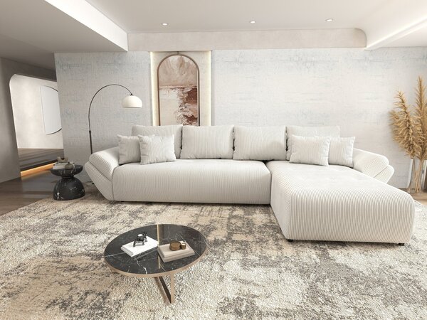 Colțar extensibil dumonde cu ladă de depozitare Berlin XL Zoom Crem 350x185 cm II