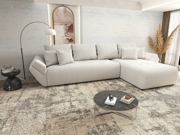 Colțar extensibil dumonde cu ladă de depozitare Berlin XL Zoom Crem 350x185 cm II