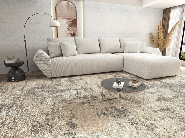 Colțar extensibil dumonde cu ladă de depozitare Berlin XL Zoom Crem 350x185 cm II