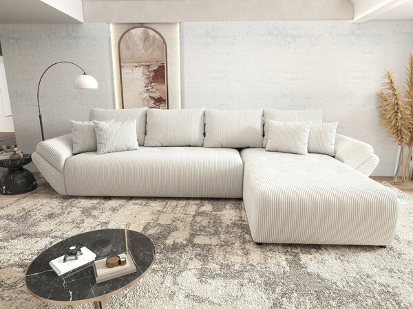 Colțar extensibil dumonde cu ladă de depozitare Berlin XL Zoom Crem 350x185 cm II