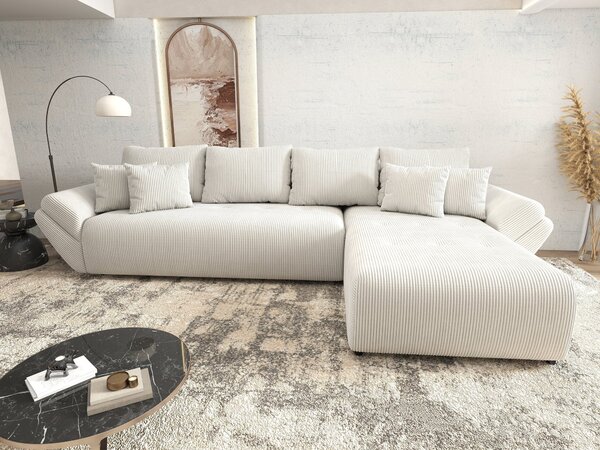 Colțar extensibil dumonde cu ladă de depozitare Berlin XL Zoom Crem 350x185 cm II