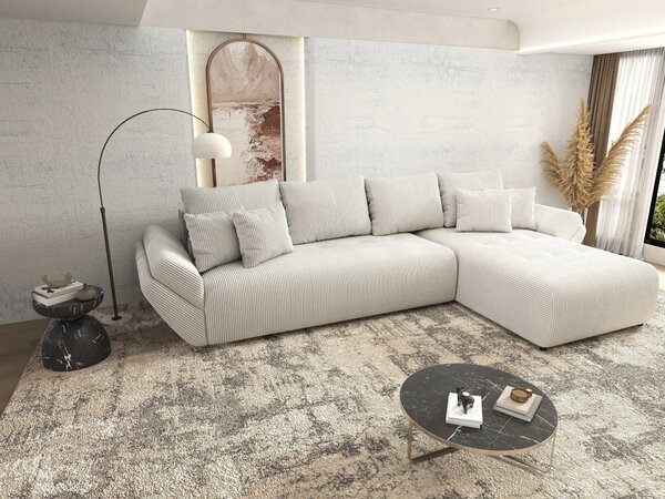 Colțar extensibil dumonde cu ladă de depozitare Berlin XL Zoom Crem 350x185 cm II