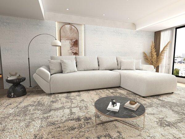 Colțar extensibil dumonde cu ladă de depozitare Berlin XL Zoom Crem 350x185 cm II