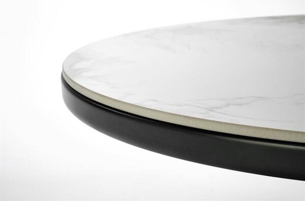Masuta de cafea GENESIS, marmura alba/nuc, ceramica, 70x43 cm
