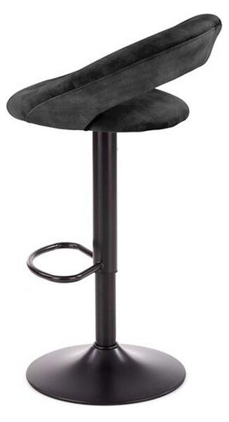 Scaun bar H102, negru, stofa catifelata, 78x53x48 cm