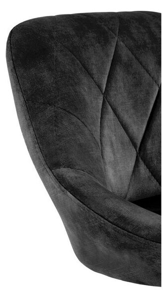 Scaun bar H101, negru, stofa catifelata/metal, 47x45x84 cm