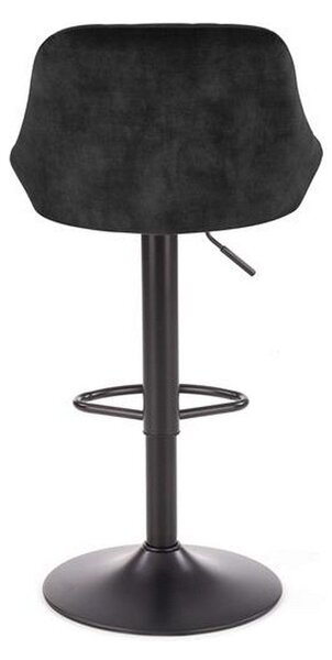 Scaun bar H101, negru, stofa catifelata/metal, 47x45x84 cm
