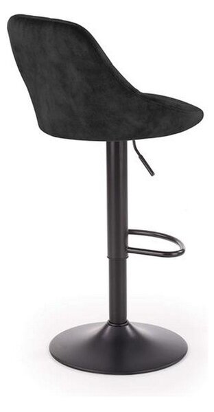 Scaun bar H101, negru, stofa catifelata/metal, 47x45x84 cm