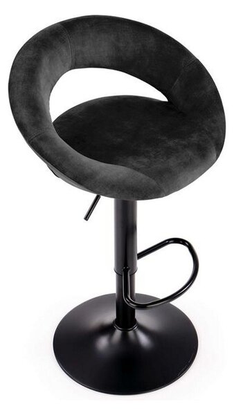 Scaun bar H102, negru, stofa catifelata, 78x53x48 cm