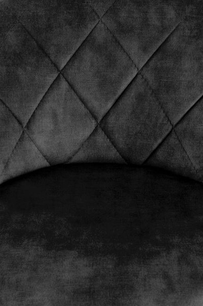 Scaun bar H101, negru, stofa catifelata/metal, 47x45x84 cm