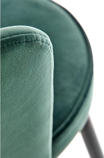 Scaun de bar H106, verde/negru, stofa catifelata, 58x58x96 m