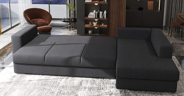 Colțar extensibil dumonde cu ladă de depozitare Gloria Enjoy Grafit 320x183 cm