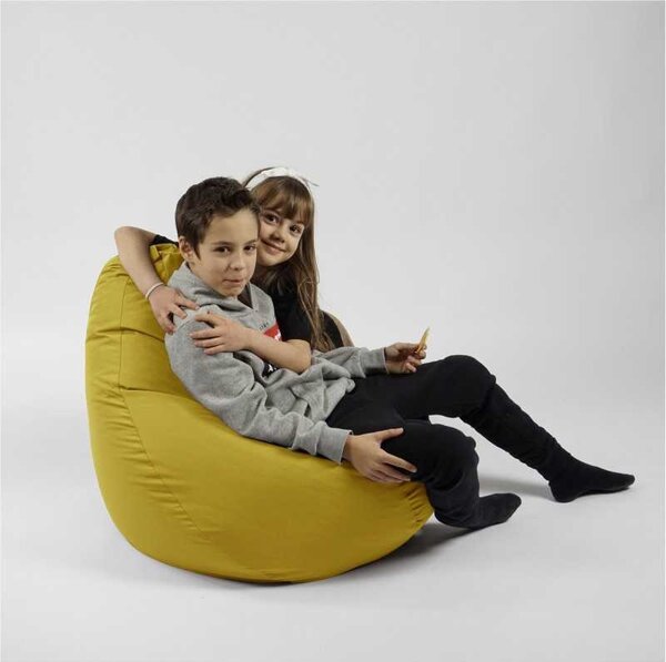 Fotoliu puf copii, Nirvana Light Pufrelax, Material Impermeabil - Yellow Quince