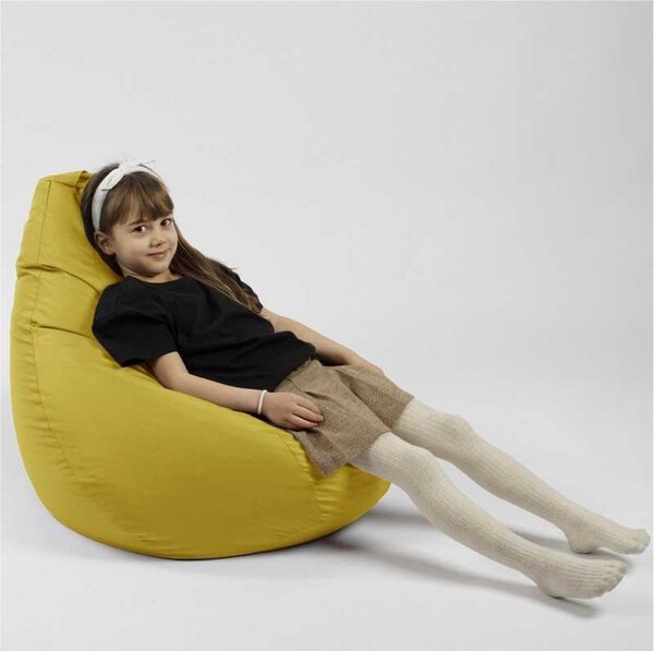 Fotoliu puf copii, Nirvana Light Pufrelax, Material Impermeabil - Yellow Quince