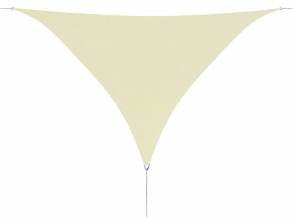 Parasolar din țesătură oxford, triunghiular, 5 x 5 x 5 m, crem