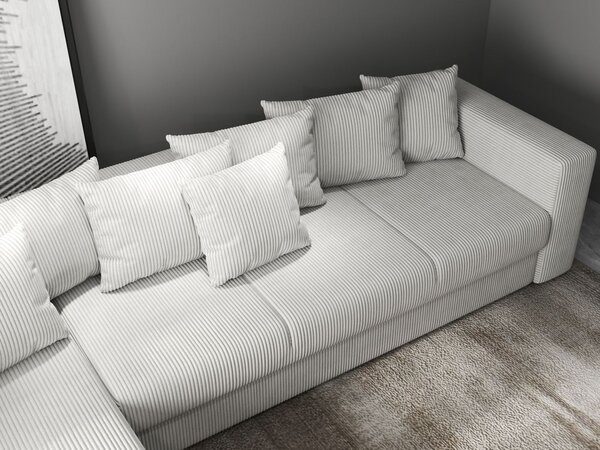 Colțar extensibil dumonde cu ladă de depozitare Gloria Zoom Cream 320x183 cm