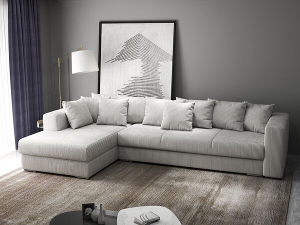 Colțar extensibil dumonde cu ladă de depozitare Gloria Zoom Cream 320x183 cm