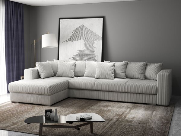 Colțar extensibil dumonde cu ladă de depozitare Gloria Zoom Cream 320x183 cm