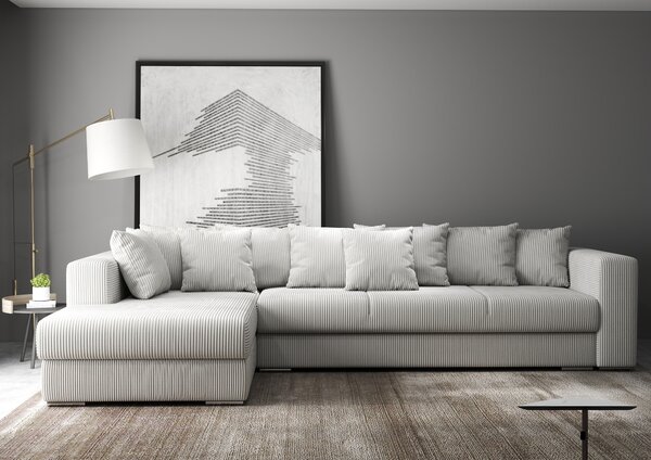 Colțar extensibil dumonde cu ladă de depozitare Gloria Zoom Cream 320x183 cm