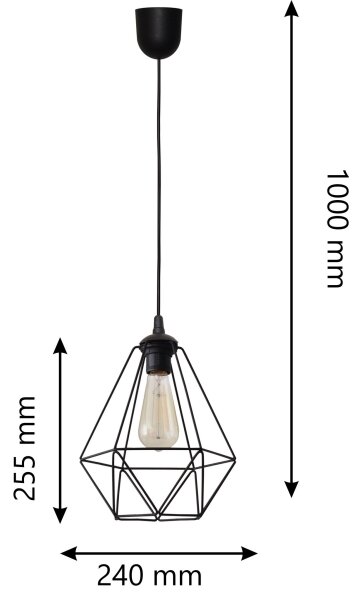 Lustră pe cablu KARO 1xE27/15W/230V