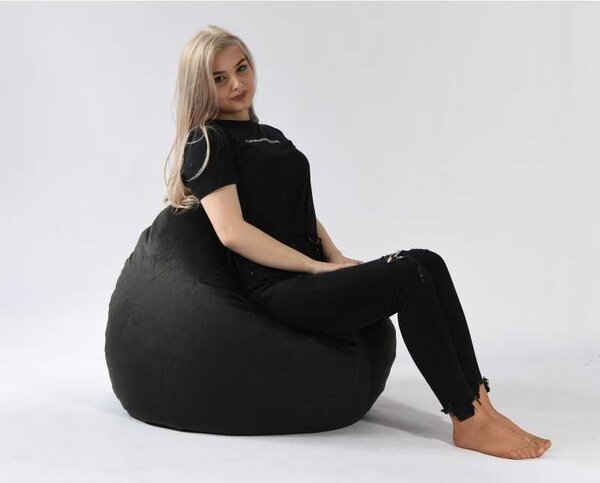 Fotoliu Relaxo, Material Textil - Black Velvet
