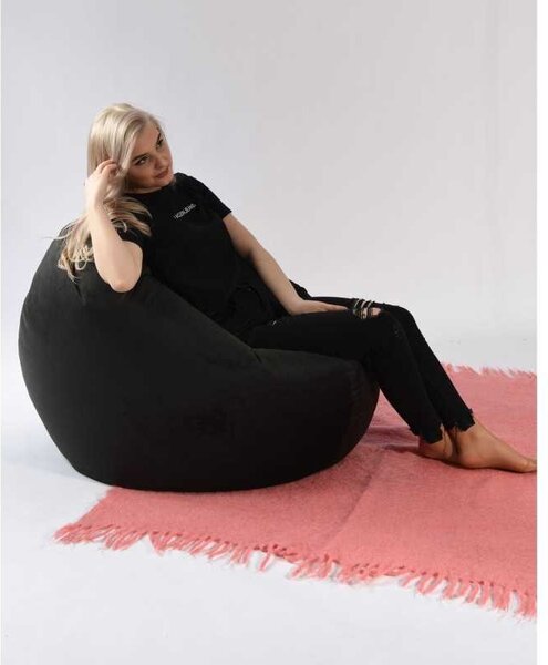 Fotoliu Relaxo XL, Material Textil - Black Velvet