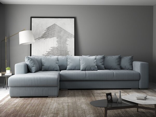 Colțar extensibil dumonde cu ladă de depozitare Gloria Zoom Grey 320x183 cm
