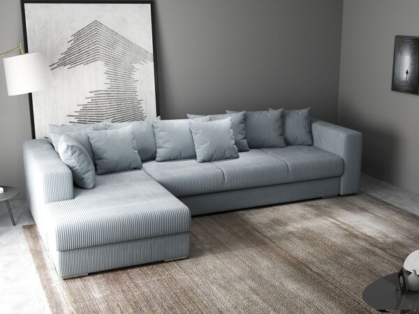 Colțar extensibil dumonde cu ladă de depozitare Gloria Zoom Grey 320x183 cm