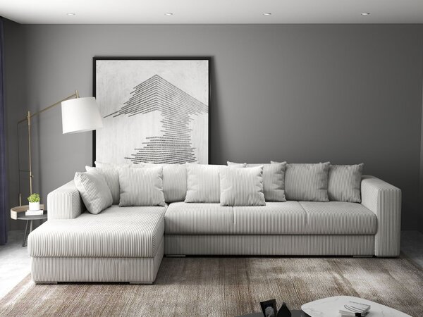 Colțar extensibil dumonde cu ladă de depozitare Gloria Zoom Cream 320x183 cm