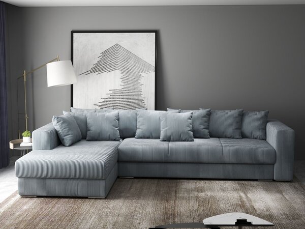 Colțar extensibil dumonde cu ladă de depozitare Gloria Zoom Grey 320x183 cm