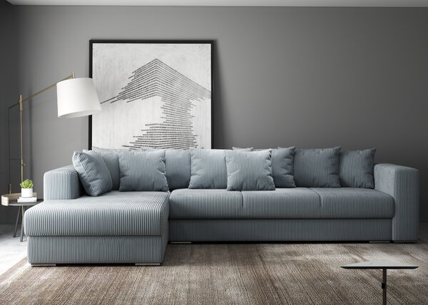 Colțar extensibil dumonde cu ladă de depozitare Gloria Zoom Grey 320x183 cm