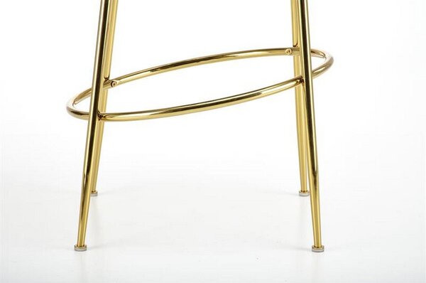Scaun de bar H116, gri/auriu, stofa plusata, 50x59x101 cm