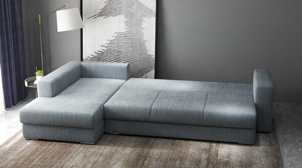 Colțar extensibil dumonde cu ladă de depozitare Gloria Zoom Grey 320x183 cm