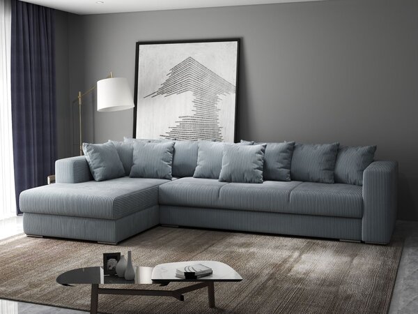Colțar extensibil dumonde cu ladă de depozitare Gloria Zoom Grey 320x183 cm