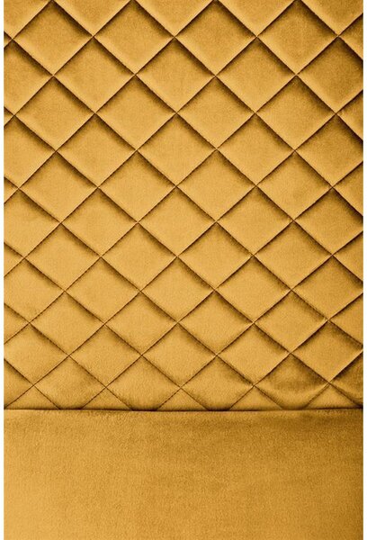 Scaun tapitat K442, galben, stofa catifelata, 46x61x102 cm