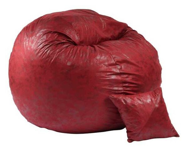 Set Fotoliu King Size cu Otoman (suport picioare) si Perna, Material Textil - Cranberry