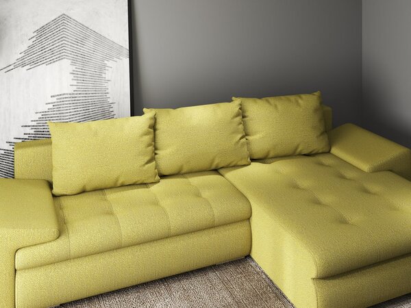 Colțar extensibil dumonde cu ladă de depozitare Leonardo Enjoy Verde 260x185 cm II