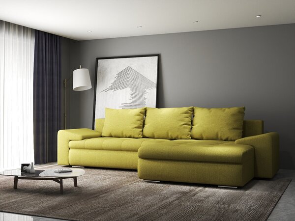 Colțar extensibil dumonde cu ladă de depozitare Leonardo Enjoy Verde 260x185 cm II