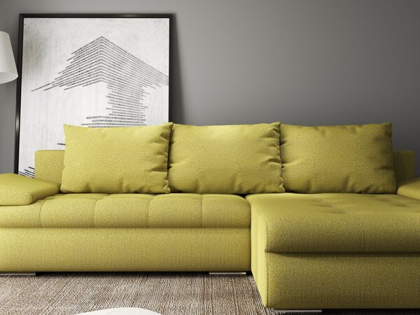 Colțar extensibil dumonde cu ladă de depozitare Leonardo Enjoy Verde 260x185 cm II