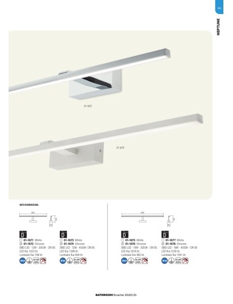 Redo 01-1671 - Iluminare LED pentru oglindă de baie NEPTUNE LED/12W/230V IP44
